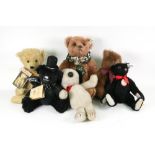 A Steiff Harrods Musical bear, 36cm, a Steiff J P bear, a Martin Black bear,
