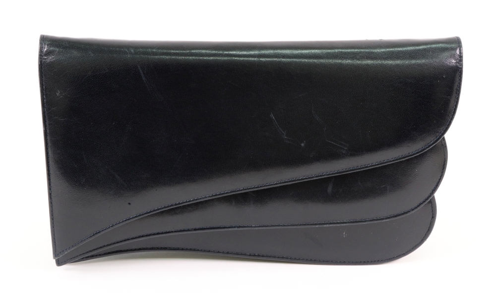 A Charles Jourdan black leather clutch bag, - Bild 8 aus 11