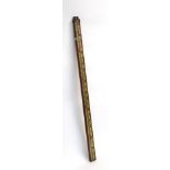 A surveyors brass mounted mahogany cased adjustable measuring stick, 155cm high unextended, 6.