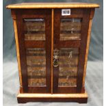 A Victorian bird's eye maple table top collector's cabinet,