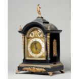 A Late Victorian ebonised and giltmetal mounted ting-tang mantel clock By Winterhalder &
