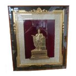 A Victorian style gilt metal half block portrait plaque, depicting King William IV,