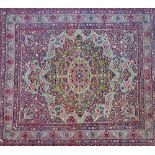 A Kirman Laver carpet, Persian (with inscription),