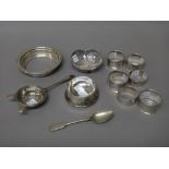 Silver and silver mounted wares, comprising; a quatrefoil shaped bonbon dish,