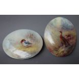 Two Royal Worcester oval plaques by James Stinton, circa 1916 and 1924,