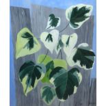 John Banting (British, 1902-1972), Ivy leaves against a fence, watercolour and gouache, signed,