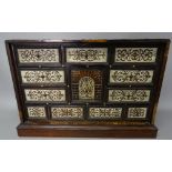 A late 17th century/early 18th century Portuguese bone inlaid rosewood table cabinet,