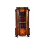 A late 19th century French gilt metal mounted marquetry inlaid rosewood display cabinet,