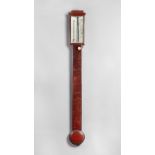 A Victorian mahogany stick barometer By Abraham & Co.