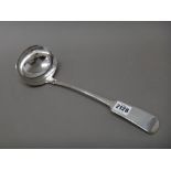 A George III fiddle pattern soup ladle, Exeter 1816, weight 297 gms, maker George Turner.