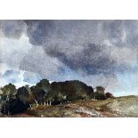 Sir William Russell Flint (1880-1969), Clouds over a spring, Goodwood, watercolour, signed,