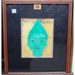 A** A** (contemporary), Buddhist head, watercolour, signed with initials and dated 2004,