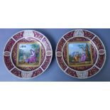 A pair of Vienna style porcelain cabinet plates, early 20th century,