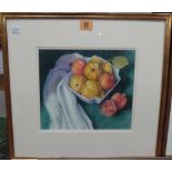 Janet Skea (b.1947), Quinces and pomegranates, watercolour, signed, 20cm x 24cm.