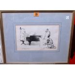 Edmund Blampied (1886-1966), The recital, lithograph, signed, 16cm x 26cm.