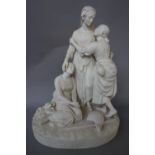 A Minton parian group, `Naomi and her daughters in law', circa 1858, raised on an oval titled base,
