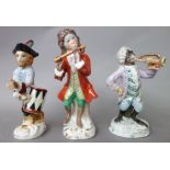 Twenty five porcelain monkey band figures, 20th century, part sets and singles (a.