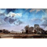 Rowland Hilder (1905-1993), Winter landscape, watercolour, signed, 19cm x 30.5cm.