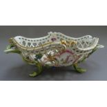 A Meissen porcelain two- handled pierced basket, circa 1760,