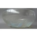 A Lalique 'Ondines' opalescent moulded glass bowl, detailed with six female nudes,