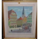 John Henry Willis (b.1887), Mannersreit, Upper Bavaria, gouache, signed, 47cm x 40cm.