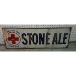 'Stone Ale', an early 20th century white enamel advertising sign, 76cm wide x 21cm high.