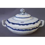 A Wedgwood pearlware two handled tureen and cover, late 18th century,