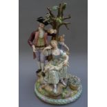 A Meissen porcelain figure group of 'The Apple Pickers', late 19th century,