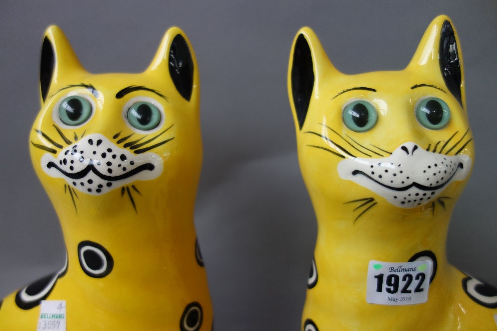 A pair of Griselda Hill pottery `Wemyss ware' cats, late 20th century, - Image 2 of 4