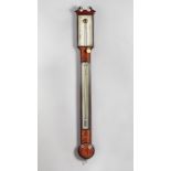 A George III mahogany and outlined stick barometer By Cary,