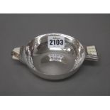 A silver and ivory mounted circular two handled nut dish,