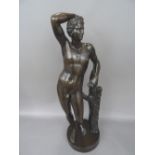 A Victorian style patinated bronze of a male nude, early 20th century,