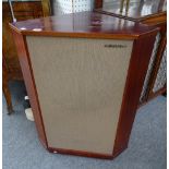 A pair of vintage mahogany cased 'Tannoy' corner speakers; Monitor gold type LSU/HF/15/8,