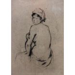 Berthe Morisot (1841-1895), Nude, etching, 13.5cm x 10.5cm.