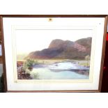 W. M. Hale (19th century), Mountainous river landscape, watercolour, signed, 38cm x 55cm.