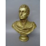 A French gilt bronze bust of Pierre Paul Royer-Collard, inscribed 'Royer Collard',