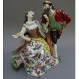 A Meissen porcelain figure group of Pantalone and Columbine, circa 1910,
