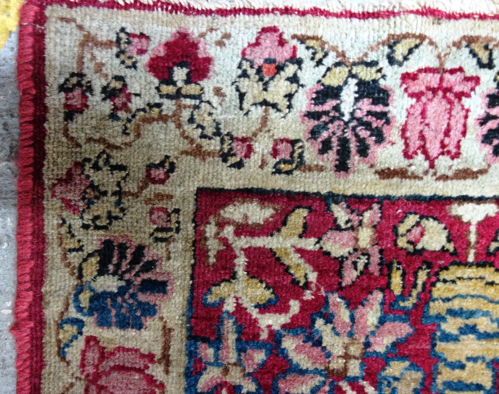 A Kerman Laver Tree of Life prayer rug, Persian, - Image 6 of 7