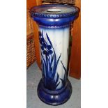 An early 20th century Continental blue and white pottery jardinière stand,