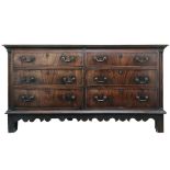 A George III mahogany North Country mule chest,