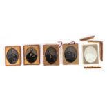 A collection of five Victorian Daguerreotype photographs, male portrait studies,