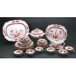 A Coalport Indian Tree Coral pattern dinner service, 46 pieces, including a tureen,