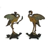 A pair of cold painted lead figures, late 19th century,