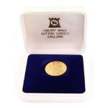 Queen Elizabeth II Royal Silver Jubilee 1977 gold coin, 5gms, cased.