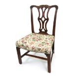 A George III Chippendale style mahogany dining chair,