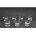 A set of six tall glass tumblers, early 20th century,