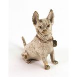 An Austrian cold painted bronze miniature figure of a dog, early 20th century,