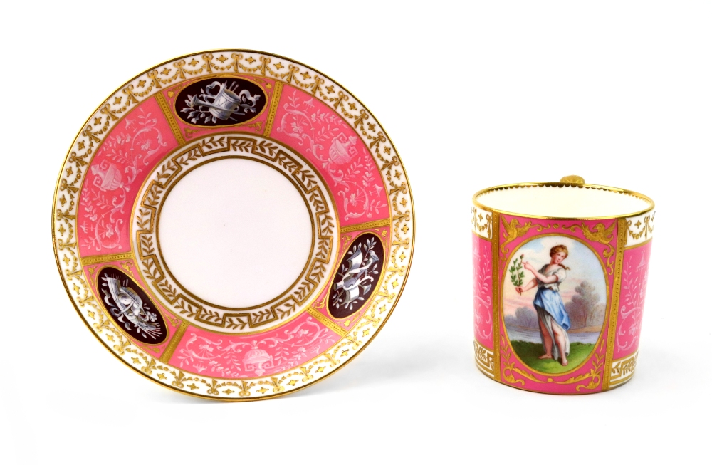 A Mintons pink ground coffee can and saucer, late 19th century, - Image 12 of 22