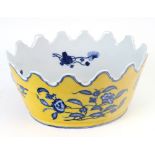 A Chinese porcelain oval jardiniere,