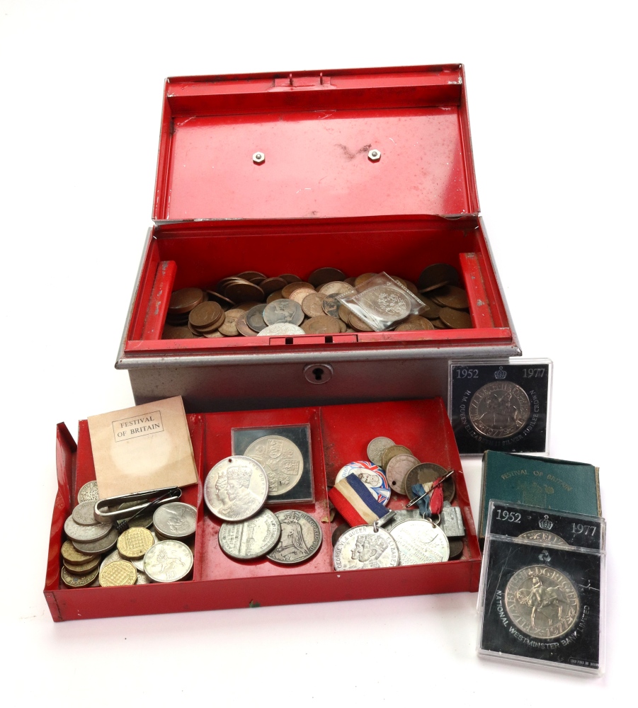 A Queen Victoria silver crown 1891, a large collection of British coinage,